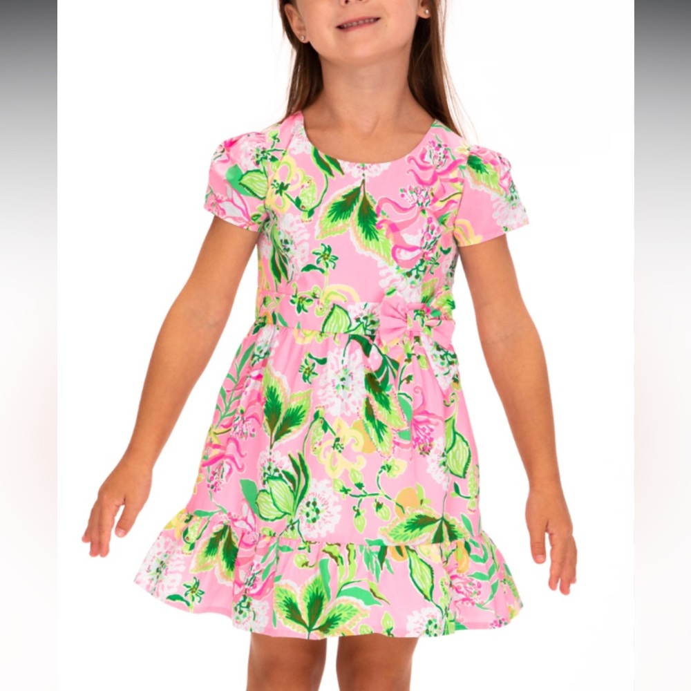 Lilly Pulitzer Alexandra Cotton Dress "Multi Via Amore Spritzer", Girls Size 12
